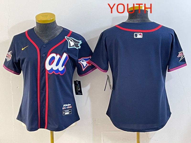 Youth 2025 Toronto Blue Jays Blank Drak Blue All star Nike MLB Jersey style 03->youth mlb jersey->Youth Jersey